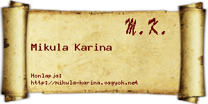 Mikula Karina névjegykártya